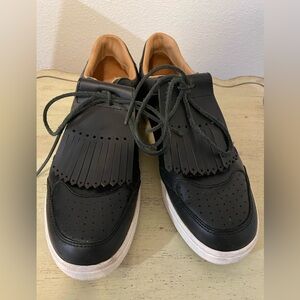 Polo Ralph Lauren Court Lux Trainer with Removable Kilt Flap in Black Size 10